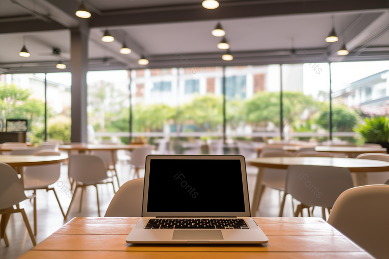 商务室内办公室桌子上的电子笔记本电脑风景摄影图,高清,摄影图,摄影图片,图片大全,摄影图免费下载